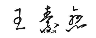 駱恆光王素戀草書個性簽名怎么寫