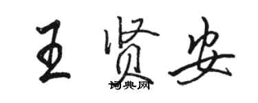 駱恆光王賢安行書個性簽名怎么寫