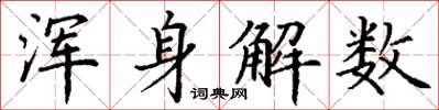 丁謙渾身解數楷書怎么寫