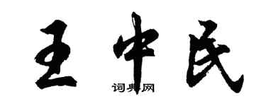 胡問遂王中民行書個性簽名怎么寫