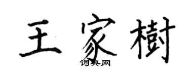 何伯昌王家樹楷書個性簽名怎么寫