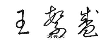 駱恆光王繁盛草書個性簽名怎么寫