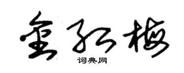 朱錫榮金紅梅草書個性簽名怎么寫