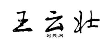 曾慶福王雲壯行書個性簽名怎么寫