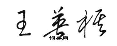 駱恆光王英棋草書個性簽名怎么寫