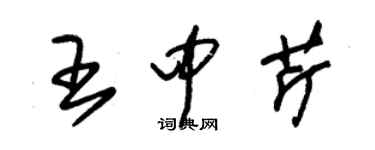 朱錫榮王中芹草書個性簽名怎么寫
