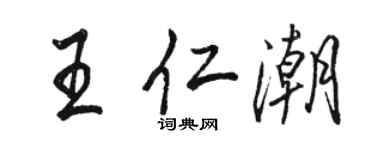 駱恆光王仁潮行書個性簽名怎么寫