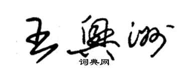 朱錫榮王興洲草書個性簽名怎么寫