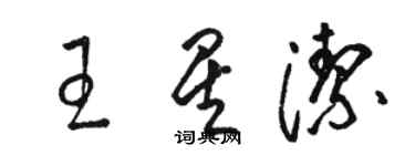 駱恆光王星潔草書個性簽名怎么寫