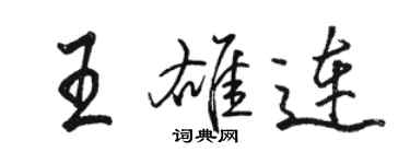 駱恆光王雄連行書個性簽名怎么寫