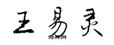 曾慶福王易靈行書個性簽名怎么寫