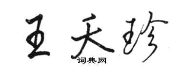 駱恆光王夭珍行書個性簽名怎么寫