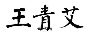 翁闓運王青艾楷書個性簽名怎么寫
