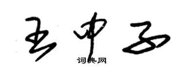 朱錫榮王中子草書個性簽名怎么寫