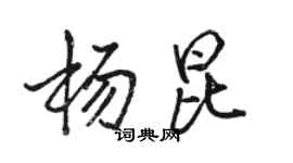 駱恆光楊昆行書個性簽名怎么寫