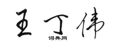 駱恆光王丁偉行書個性簽名怎么寫