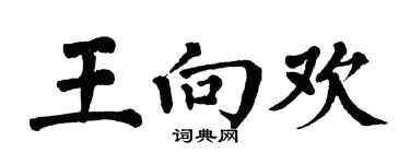 翁闓運王向歡楷書個性簽名怎么寫