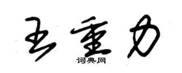 朱錫榮王重力草書個性簽名怎么寫