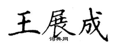 丁謙王展成楷書個性簽名怎么寫