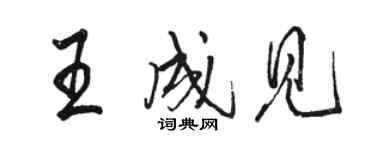 駱恆光王成見行書個性簽名怎么寫