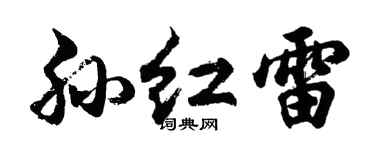 胡問遂孫紅雷行書個性簽名怎么寫