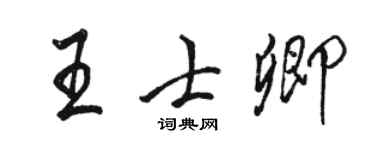 駱恆光王士卿行書個性簽名怎么寫