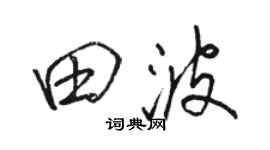 駱恆光田波行書個性簽名怎么寫