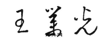 駱恆光王業光草書個性簽名怎么寫