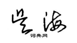 朱錫榮吳海草書個性簽名怎么寫