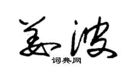 朱錫榮姜波草書個性簽名怎么寫