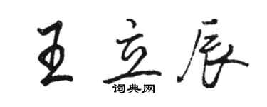 駱恆光王立辰行書個性簽名怎么寫