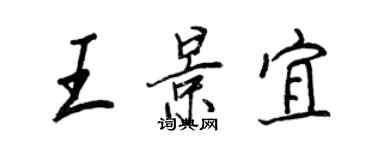 王正良王景宜行書個性簽名怎么寫