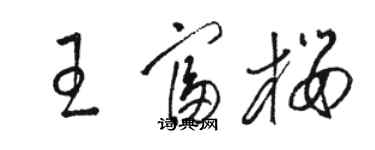 駱恆光王富櫻草書個性簽名怎么寫