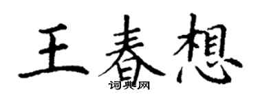 丁謙王春想楷書個性簽名怎么寫
