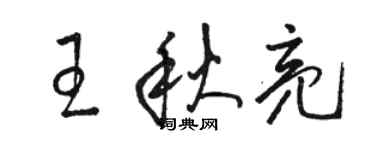 駱恆光王秋亮草書個性簽名怎么寫