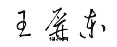 駱恆光王屏東草書個性簽名怎么寫