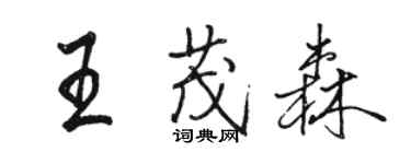 駱恆光王茂森行書個性簽名怎么寫