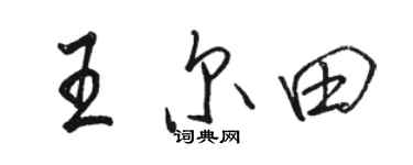 駱恆光王爾田行書個性簽名怎么寫