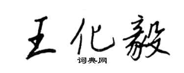 王正良王化毅行書個性簽名怎么寫