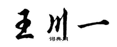 胡問遂王川一行書個性簽名怎么寫