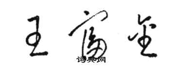 駱恆光王富金草書個性簽名怎么寫