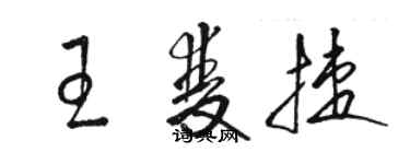 駱恆光王雙捷草書個性簽名怎么寫