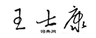 駱恆光王士康草書個性簽名怎么寫