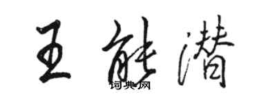 駱恆光王能潛行書個性簽名怎么寫