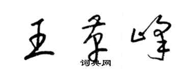 梁錦英王革峰草書個性簽名怎么寫