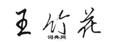 駱恆光王竹花行書個性簽名怎么寫