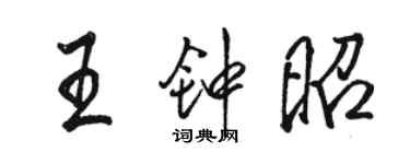 駱恆光王鍾昭行書個性簽名怎么寫