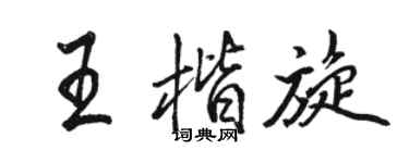 駱恆光王楷旋行書個性簽名怎么寫