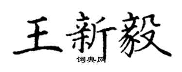 丁謙王新毅楷書個性簽名怎么寫