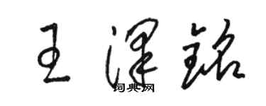 駱恆光王澤銘草書個性簽名怎么寫
